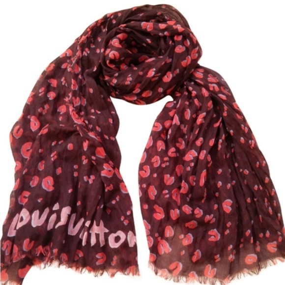 Louis Vuitton Limited Luxury Oversized Leopard Cashmere Silk Italy Scarf - Picture 6 of 6